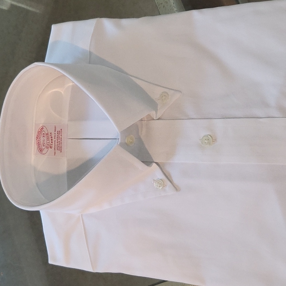 Brooks Brothers 'The Original Polo Shirt'  CLASSIC-White 15 1/2 - 33